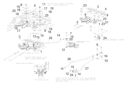 Steering Diagram and Parts List for Z-FORCESZ60KH (17BSDGHD010)(2018) Cub Cadet Lawn Tractor